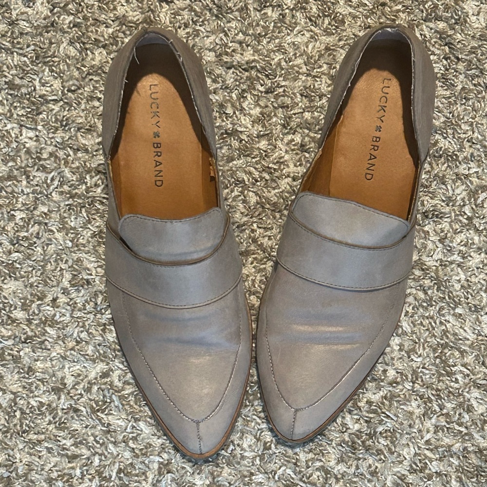 Lucky Brand Maemia Slate Gray Slip-On Loafers